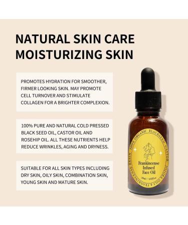  3 Pcs Frankincense Resin Oil for Face Infused Organic Frankincense Resin Black Seed Castor & Jojoba Oils for Skin Moisturizer Anti-Aging Serum.  - Buy Online on GoSupps.com