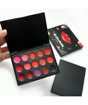 Makeup Lipstick Palette Lip Gloss Palette | 15 Colors Moisturizing Lip Gloss Palette - Non Casual & Compact Size of Moisturizing Lip Makeup - Buy Online on GoSupps.com