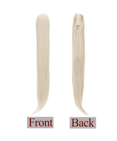 Premium 22 Bleached Blonde Ponytail Extension - Clip-in Micro-Wavy Hair Braid Heat-Resistant Realistic Look - International Shipping Available - Buy Online on GoSupps.com