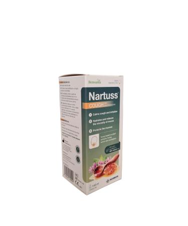 NORMON Nartuss Dry and Productive Cough 140 ml Relieves Dry Cough Reduces Irritation Moisturizes and Protects the Throat Herbal Honey Eucalyptus and Lemon