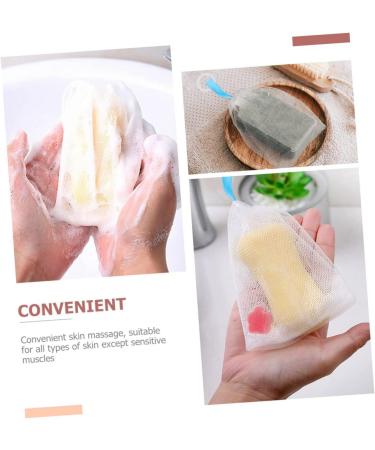 Healeved 8 Pcs Foaming Net Foam Soap Body Exfoliator Soap Sack Saver Pouch Net Bag for Soap Pe White - Buy Online on GoSupps.com