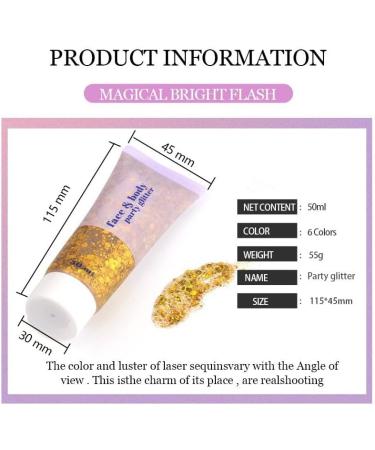 Gold Body Glitter | Sparkling Neon Holographic Sequins Gel Makeup for Parties & Outfits - Buy Online on GoSupps.com
