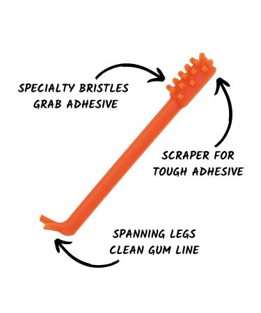 Denture DART V2 Adhesive Removing Toothbrush - Red | Effective Denture Cleansing Tool - Buy Online on GoSupps.com