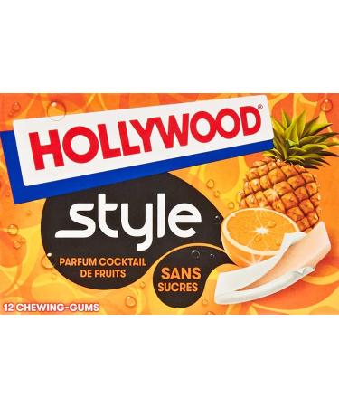 Hollywood Chewing Gum Style - Fruit Cocktail Fragrance - Sugar Free with Sweeteners - 18 Packs of 12 gums - 23g - Buy Online on GoSupps.com