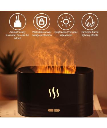 Dasiautoem Flame Aroma Diffuser - 180ml Humidifier with Flame Effect 7 Color LED Aromatherapy for Home Office Spa & Yoga - Buy Online on GoSupps.com