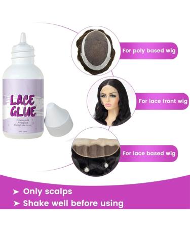 Wig Glue Invisible Lace Adhesive Glue Hair Replacement Bonding Glue For Wigs Toupee Systems Lace Hairpiece Hair Closure Strong Hold Waterproof Transparent Formulated For Oily Skin 1.3 Oz - Buy Online on GoSupps.com