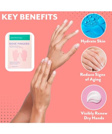 Patchology Rose Fingers Hand Mask - Moisturizing Gloves for Dry & Cracked Skin - Buy Online on GoSupps.com