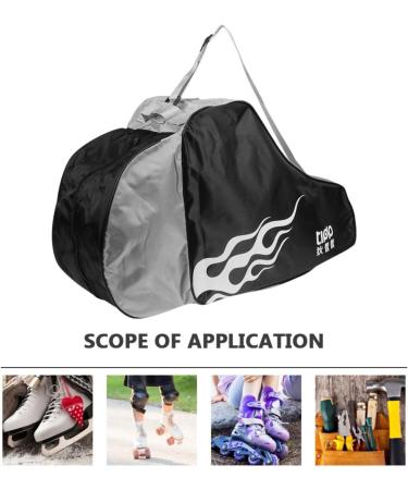Besportble Kids Ice Skate Bag | Adjustable Shoulder Strap | Roller Skate Inline Skating Shoes Storage | Blue Black - Buy Online on GoSupps.com