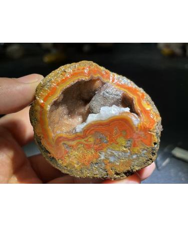 Natural Crystal Rough Red Battle Blood Agate Rough China Agate Crystal Achat Geode 220g RD6