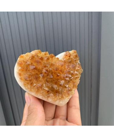 Beautiful Natural Citrine Cluster Crystal Gemstone Heart Reiki Home Decoration Natural Stones and Minerals - Buy Online on GoSupps.com
