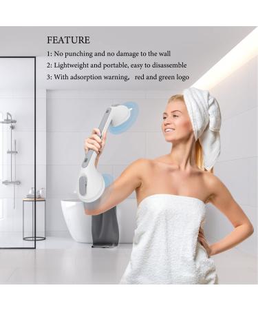 LORESJOY 16-Inch Shower Handle Grab Bars for Bathtubs and Showers - Support Handicap & Elderly, Suction Grip with Indicators - Non-Slip Safety Hand Rail for Seniors - Buy Online on GoSupps.com