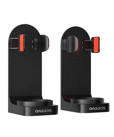 2pcs Wall Mounted Shaving Holder Black ABS Assembly Type Multipurpose Stand for Shaving Brushes and Razors