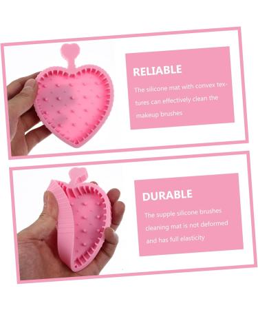 SOESFOUFU Makeup Brush Cleaning Pad Beauty Brush Cleaning Bowl Brush Cleaning Mat Silicone Dryer Cleaner Makeup Gadgets Makeup Cleaning Mat Brush Cleaners Guangdong Silica Gel Make up 12x9cm Pink - Buy Online on GoSupps.com