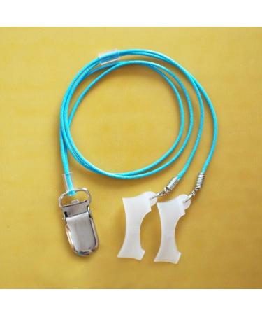 BTE Hearing Aids Safty Clips w/Protective Sleeve & Metal Clip (L Blue) Large Blue
