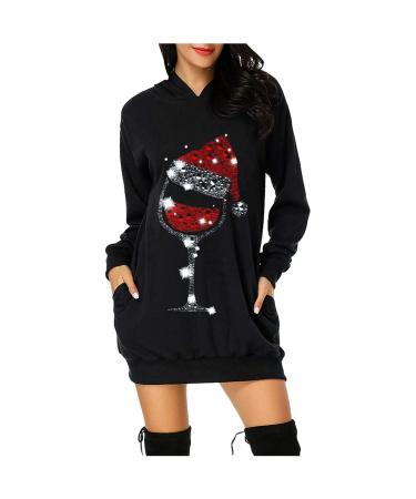 Hoodie women Christmas hoodover party clothes sweatshirt sweater sweat jacket mini pullover sweater dress blouse dresses Christmas dresses jumper narrow skirt