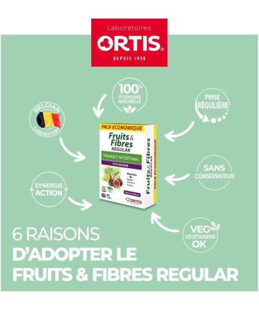 Ortis - Fruits & Fibres Regular Pack Economique 45 Comprim s - Compl ment Alimentaire pour Favoriser le Transit Intestinal - Paresse Intestinale R guli re - 100% Naturel base de Rhubarbe Sans saveur 45 unit (Lot de 1) - Buy Online on GoSupps.com