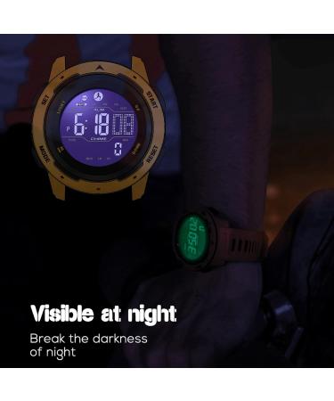Findtime Men's Waterproof Pedometer Sport Watch with Stopwatch and Alarm - Yellow - Buy Online on GoSupps.com