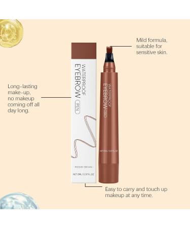 Hengxuan 4point waterproof eyebrow pencil ultrafine lines for natural hairlike eyebrows longlasting and smudgeproof daily makeup fast drying and sweatresistant Dark Brown - Buy Online on GoSupps.com