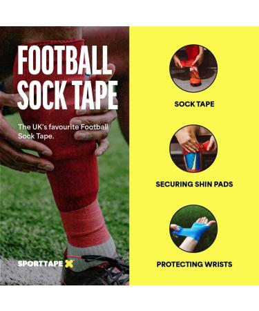 SPORTTAPE Self-Adhesive Football Sock Tape | 5cm x 4.5m - White | Cohesive Bandage Sock Wrap Shin Pad Tape | Goalkeeper Wrist Tape & Football Ankle Tape | Pet & Vet Wrap for Dogs Horse - Single Roll White 5x450 cm (Pack of 1) - Buy Online on GoSupps.com