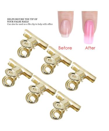 12-Piece Nail Clip Set - Curved C Fingernail Extension Clips for Fiberglass Nail Art - Gold Multifunctional Accessories - Buy Online on GoSupps.com