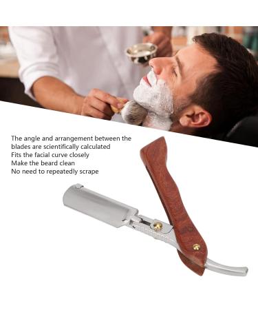 Buy Manual Straight Razor with PU Leather Case | Portable Rosewood Beard Shaver for Men - No Blade Included - Buy Online on GoSupps.com