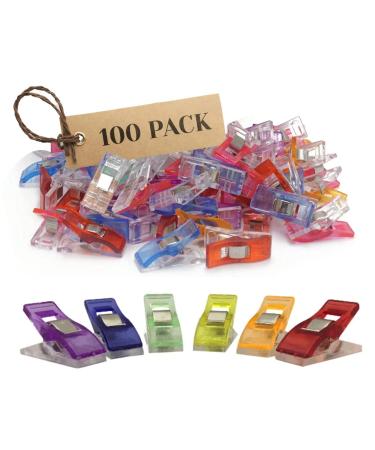 PERFORMORE 100 Pack of Multipurpose Sewing Clips and Quilting Clips Multicolored Magic Clips and Fabric Clips for Sewing Quilting Crafting Hanging Extremely Durable Clips for All Kinds of Crafts