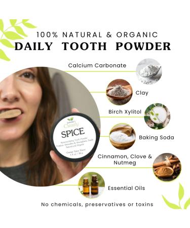 Isabella s Clearly Spice Remineralizing Tooth Powder | Teeth Whitening Natural Toothpaste Fluoride Free for Adults Kids Sensitive Teeth & Gums | Xylitol Baking Soda Clay Calcium Cinnamon Clove - Buy Online on GoSupps.com
