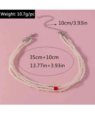 KUAIYIJU Stylish Love Pendant Necklace - Elegant Layered Pearl Clavicle Chain for Trendy Ladies | International Shipping Available - Buy Online on GoSupps.com