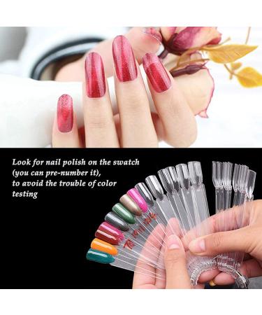 Doduos 100 Pieces Nail Art Display Tips Sticks - Transparent Nail Polish Color Card Plates for DIY Nail Art & Nail Studios - Buy Online on GoSupps.com