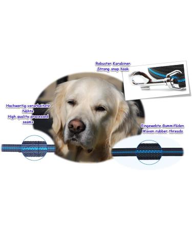 Twinkys Dog Style Tow Leash - 20mm Wide 50m Length Rubberized For Dogs up to 50kg - Made in Germany - Black & Blue - Buy Online on GoSupps.com