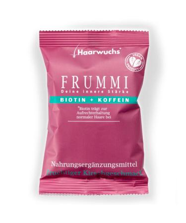 Frummi hair vitamins - 30 days |Hair growth |+ Hair tie |Vegan |Biotin zinc caffeine B vitamins |Made in Germany without refill glass