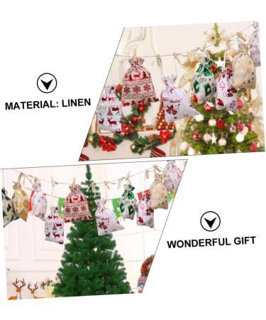 CHILDWEET 1 Set Christmas Bag Storage Bags Christmas Calendar Countdown Xmas Storage Pouch Portable - Buy Online on GoSupps.com