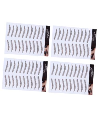 DRESSOOS Authentic Eyebrows 4pcs Eyebrow Stickers Eyebrow Transfer Stickers Water Transfer Eyebrow Sticker Water Proof 3d Tool