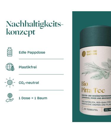 Buy Bio Pitta Tea - 25 Bags | Ayurvedic Herbal Tea with Lemongrass Mint & Blackberry Leaves | Certified & Sustainable Packaging - Buy Online on GoSupps.com