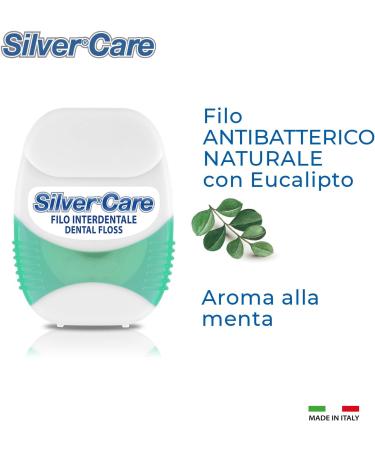 Silver Care Dental Floss with Fluoride & Silver Nitrate - Antibacterial - 100m - Premium Oral Hygiene - Buy Online on GoSupps.com