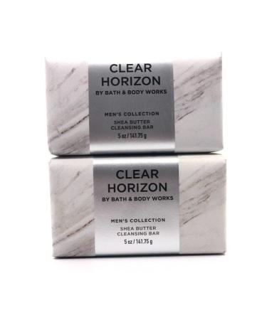 Bath and Body Works Men's Collection CLEAR HORIZON Shea Butter Cleansing Bar - Lot Of 2 - Full Size