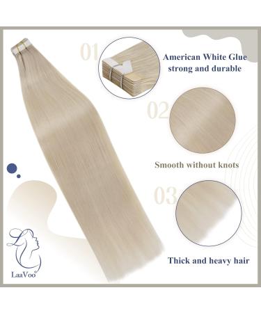 Buy Laavoo Real Hair Tape Extensions | Blond 35cm Skin Weft - 50pcs #613 | Premium Quality Hair Extensions - Buy Online on GoSupps.com