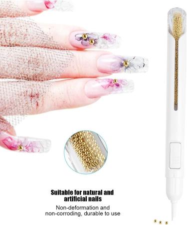 Nail Art Dotting Pen Nail Bead Dotting Bullion Pen Nail Art Rhinestone Gemstone Painting Drawing Pen for Manicure Pedicure Decoration (16 cm Golden) 16cm golden - Buy Online on GoSupps.com