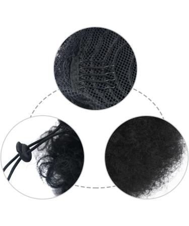 Afro Puff Drawstring Ponytail Short Afro Bun Extension Hairpiece Synthetic Curly Hair Ponytail for Black Women Afro Chignon Hairpieces Wig Party Cosplay Costume for Women - Buy Online on GoSupps.com