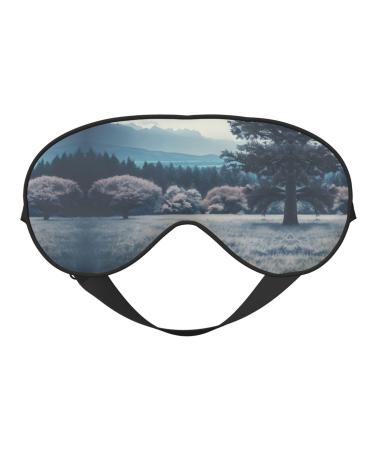 Landscape Trees Soft Sleep Eye Mask Female Breathable Eye Patch Perfect for Travel and Relaxation