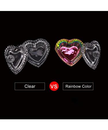 Rainbow Glass Crystal Acrylic Dappen Dish with Lid - Heart Shape | Nail Tool for Acrylic Powder Monomer | HJ-NAPB019-Heart - Buy Online on GoSupps.com