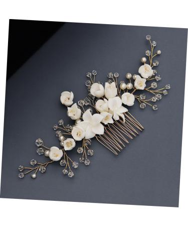 DOITOOL Headpiece Headdress Headpuones Vintage Hair Comb Golden Hair Comb Tiara The Flowers Polymer Clay Bridal Hair Comb Hair Comb for Bride Hanfu Headgear Hair Accessories - Buy Online on GoSupps.com