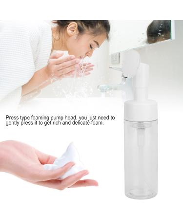 Foaming Bottle with Silicone Brush Head Prevent Water Leakage Convenient Fill Water Round Bottom Press Foaming Pump Transparent Lotion or Facial Cleanser Bottling (100ML) - Buy Online on GoSupps.com