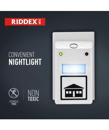 RIDDEX Plus Insect Repellent | Plug-in Mouse Deterrent | Pest Control Defense Against Rats, Mice, Roaches, Bugs, and Insects | Chemical-Free Pest Control | White - Buy Online on GoSupps.com