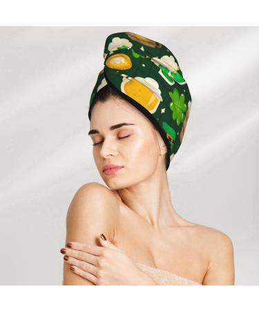 St. Patrick's Day Microfiber Hair Towel - Super Absorbent Coral Velvet Wrap for Long Curly & Thick Hair - Buy Online on GoSupps.com