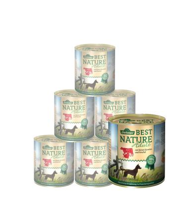 Dehner Best Nature Dog food wet food grain free for adult dogs beef / turkey / carrots 6 x 800 g can (4.8 kg) Adult beef turkey with fine carrots and fennel 800 g (6 Pack)