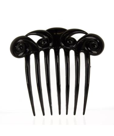 1pc XL comb ornament 10x9cm in black - Made in Germany - WeLoveBeads Color: rich black (Col.No.:SCH) 10x9cm
