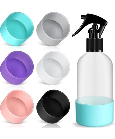 6 Pieces Protective Silicone Sleeve Bottom Base Accessories for 16 oz Spray Bottles, Makeup Glass Bottle Silicone Cover Non Slip Cosmetic Spray Bottom Cover for 12 to 24 oz Sport Water Bottle, 6 Color
