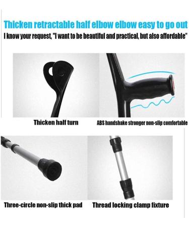 Fold Forearm Crutches/Cane Adjustable Walking Support Walking Stick Underarm Elbow Lightweight Help Walk Crutches for Injury Disability Elderly 2pack - Buy Online on GoSupps.com