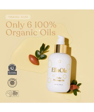 ELLAOLA Organic Baby Massage Oil | Natural Jojoba, Avocado & Argan Oil | Hydrates Sensitive Skin, Prevents Cradle Cap | 1.7 fl. oz - Buy Online on GoSupps.com